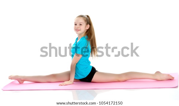 Little Girl Performs Gymnastic Twine Concept Stock Photo 1054172150 ...