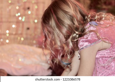 Little Girl Pink Blue Highlights Her Stock Photo Edit Now