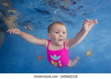 Little Girl Pink Swimsuit Learns Dive Stock Photo 1630662118 | Shutterstock