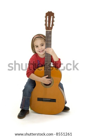 Similar – Image, Stock Photo Girl with a guitar in the green grass