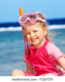 Little Girl Playing On Beach Stock Photo 77267737 | Shutterstock