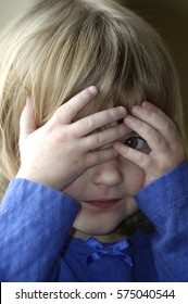 Little Girl Playing Peekaboo Peek-a-boo Game