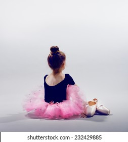 Little Girl Plays In The Ballet