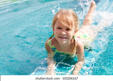 Happy Girl Jumping Having Fun Pool Stock Photo 1121263175 | Shutterstock