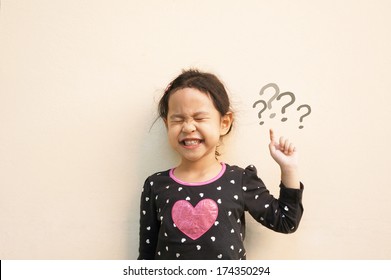 Little Girl With Question Mark