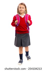 3,654 Little Girl Walking To School Isolated Images, Stock Photos ...