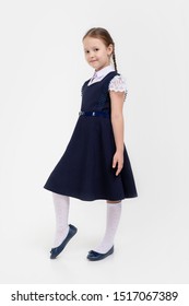 Little Girl Posing School Uniformisolated Studio Stock Photo 2134783043 ...