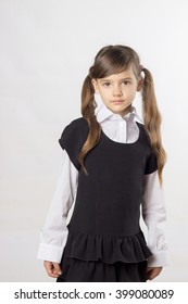 Little Girl Schoolgirl Two Ponytail School Stock Photo (Edit Now) 399080089