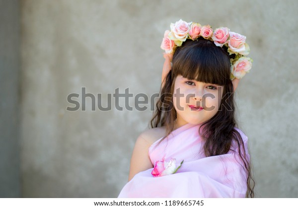 Little Girl Shape Elf Girl Wreath Stock Photo Edit Now