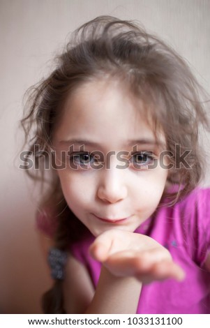 Similar – Adorable little girl combed with pigtails