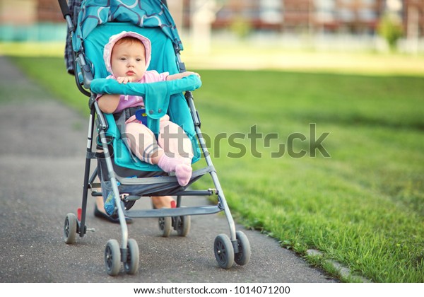 baby on a stroller