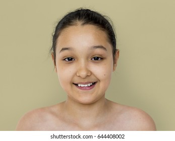 13-year-old girl chest closeup Little Girl Smiling Bare Chest Studio Stock Photo (Edit Now ...