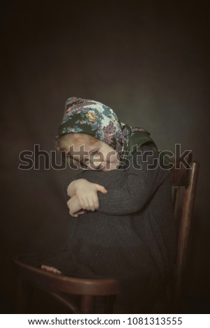 Similar – Mother with her seven year old daughter laughing in a cabin in the countryside