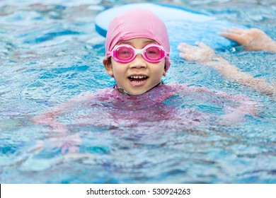 Little Girl Swimming Pool Stock Photo (Edit Now) 544131757