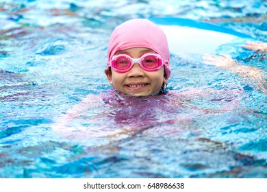 Little Girl Swimming Pool Stock Photo (Edit Now) 544131757