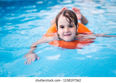 Little Girl Swimming Pool Float Ring Stock Photo 1158197362 