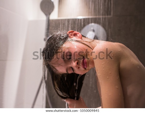 Little Girl Under Shower Stock Photo Edit Now 105