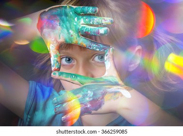 Little Girl Water Colors Portrait Stock Photo 366259085 | Shutterstock