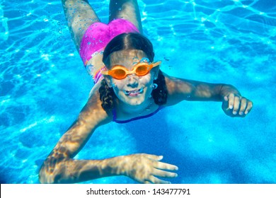 Little Kids Swimming Pool Underwater Stock Photo (edit Now) 674549569