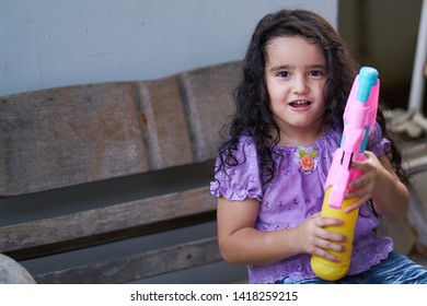 Little Girl Wear Purple Dress Playing Stock Photo 1418259215 | Shutterstock