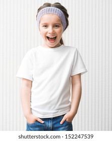 Little Girl In A White T Shirt