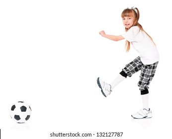 Girls kick balls