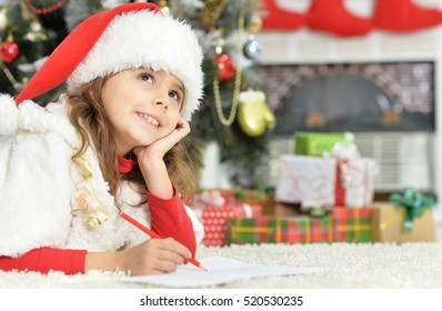 Little Girl Writing Letter Stock Photo 520530235 | Shutterstock