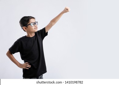 Little Indian Boy In A Superman Pose