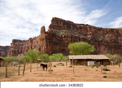 Little Indian Reservation Tucked In At The Bottom Of A Canyon