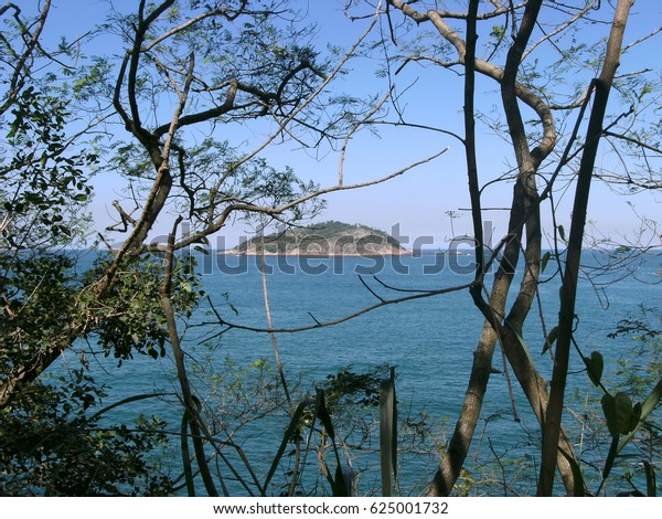 Little island in\
front  Rio De Janeiro Brazil\
