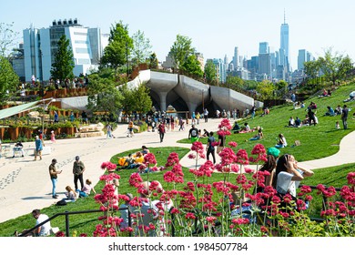 "Little Island", a new, free public park pier opened May 21,2021 at Green Space Located Within Hudson River Park, NYC,USA. May 21,2021.
