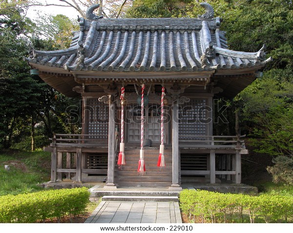 Little Japanese Shrine Forest Stock Photo Edit Now