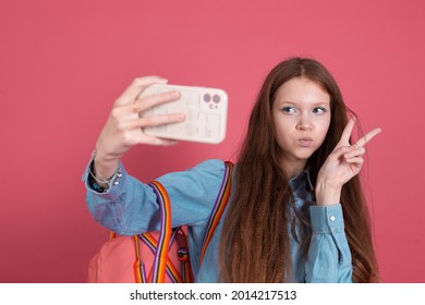 Selfie Little Schoolgirl