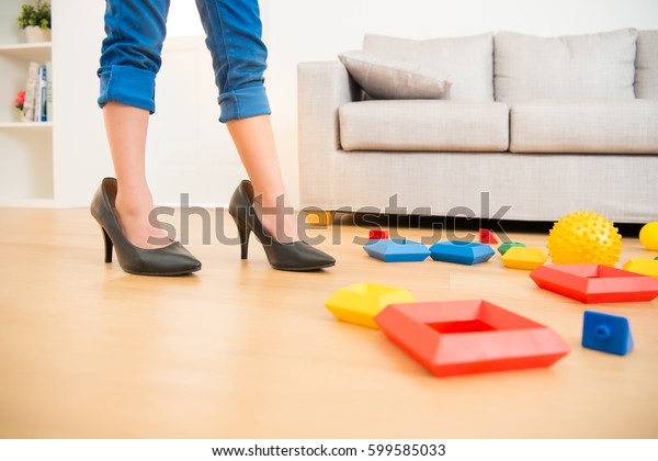 Little Kids Girl Messy Living Room Stock Photo Edit Now