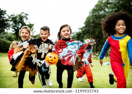 Little kids at a Halloween party