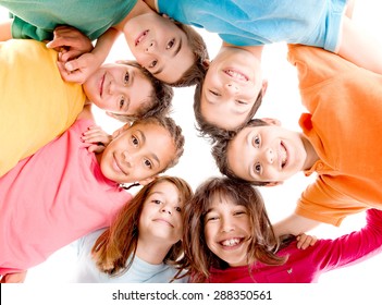 little kids isolated in white background - Shutterstock ID 288350561