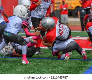 Little Kids Playing Tackle Football