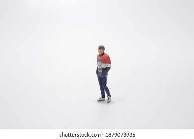 Little Men, People Over White Background Standing