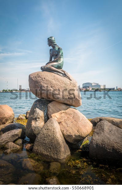 The little Mermaid\
statue in Copenhagen