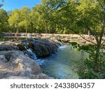 Little Niagara Falls at Chickasaw National Recreation area. Travertine Creek waterfall and part of Platt National Park National Historic Landmark District.