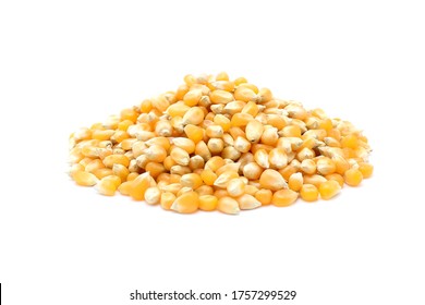 little pile of popcorn corn with white background (isolated)