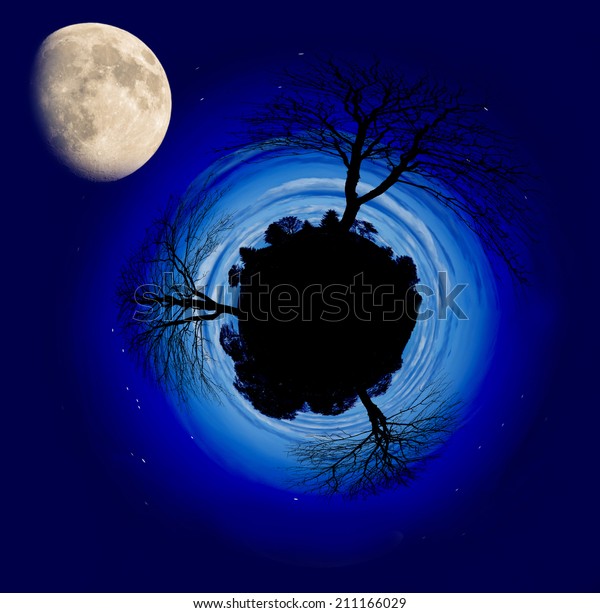 little planet with\
moon