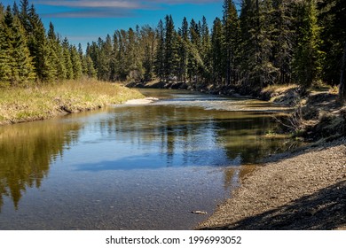 Little Red Deer River snakes and meanders through the park Red Lodge PP Alberta Canada