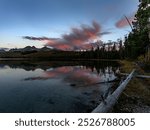 Little Redfish Lake Idaho sunrise reflection