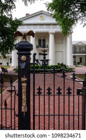 Little Rock, AR—May 22, 2018; Iron Gates Stand In Front Of The Historic Old State House Downtown.  The State House Was Arkansas Pre-civil War Capital Building.