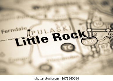 Little Rock. Arkansas. USA On A Geography Map