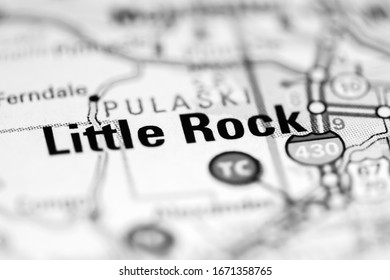 Little Rock. Arkansas. USA On A Geography Map