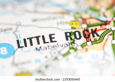 Little Rock. Arkansas. USA On A Geography Map