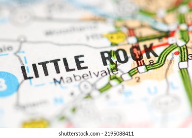 Little Rock. Arkansas. USA On A Geography Map