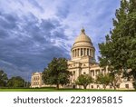 Little Rock, Arkansas, USA at the state capitol and park in the day.